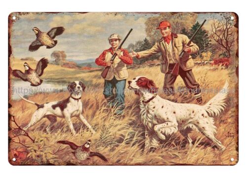 Hunting Quail - Plaque en métal rétro rustique, vente