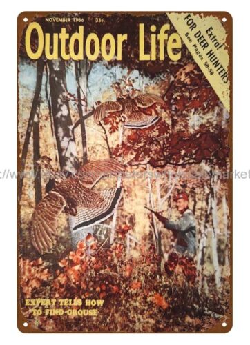 Hunting Quail - Panneau métallique décoratif « 1956 OUTDOOR