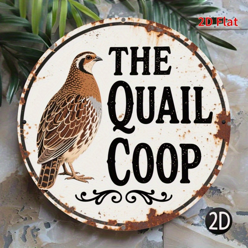 Hunting Quail - Panneau rond en bois 2D plat
