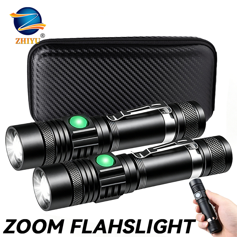 Outdoor Hunting Lights - Lampe torche LED T6 rechargeable, torche