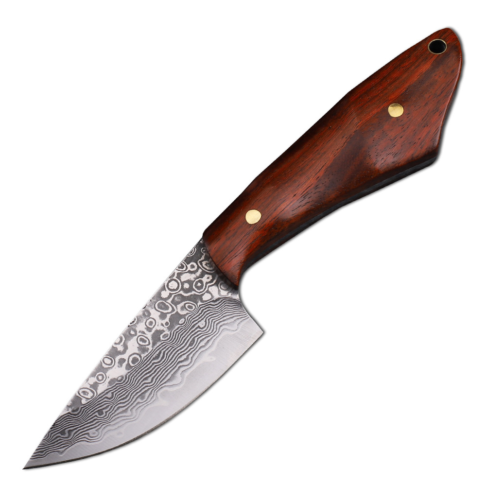 Hunting Camp Outdoor Kitchen - Couteau de chasse en acier Damas
