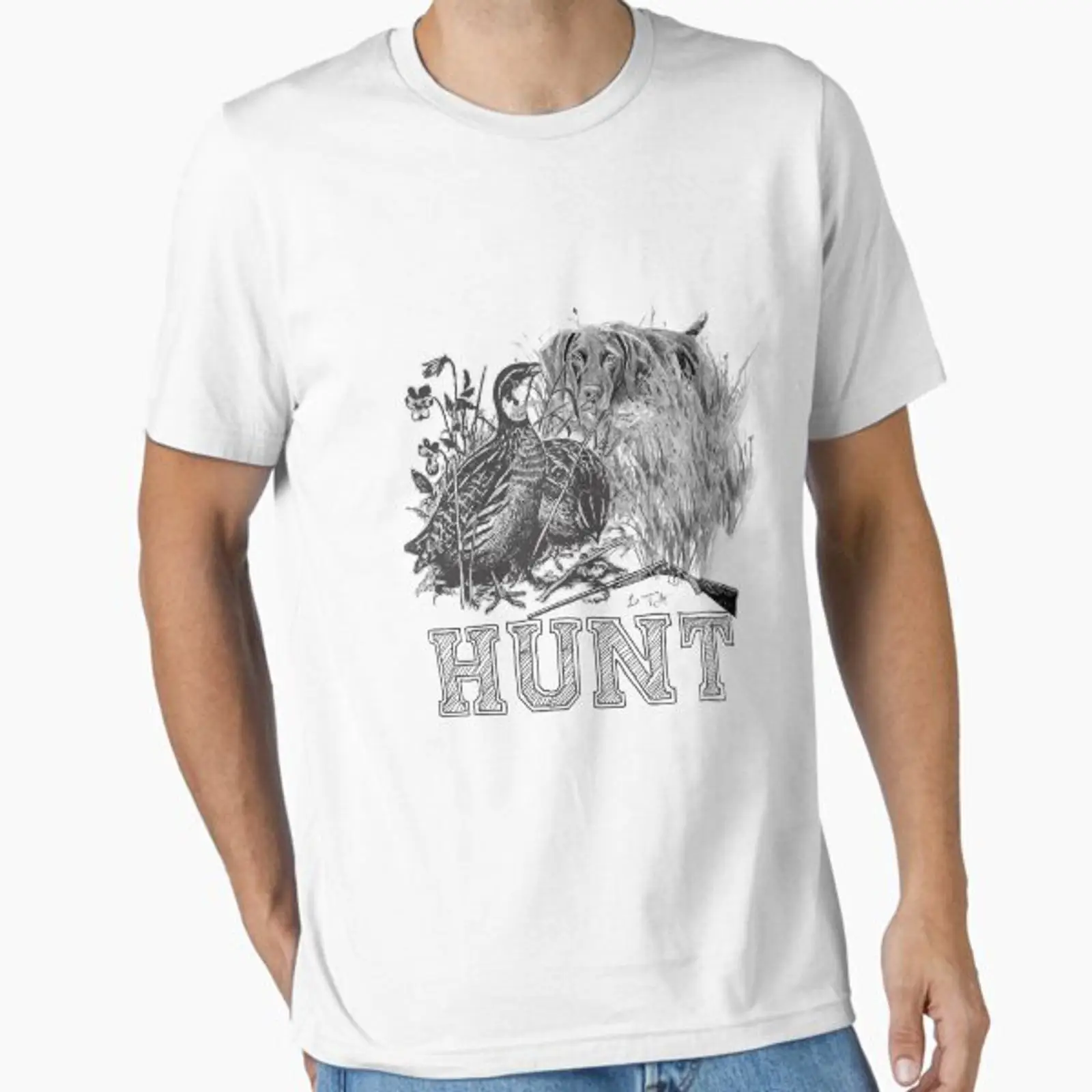 T-shirt vintage unisexe respir - Hunting Quail avis et prix