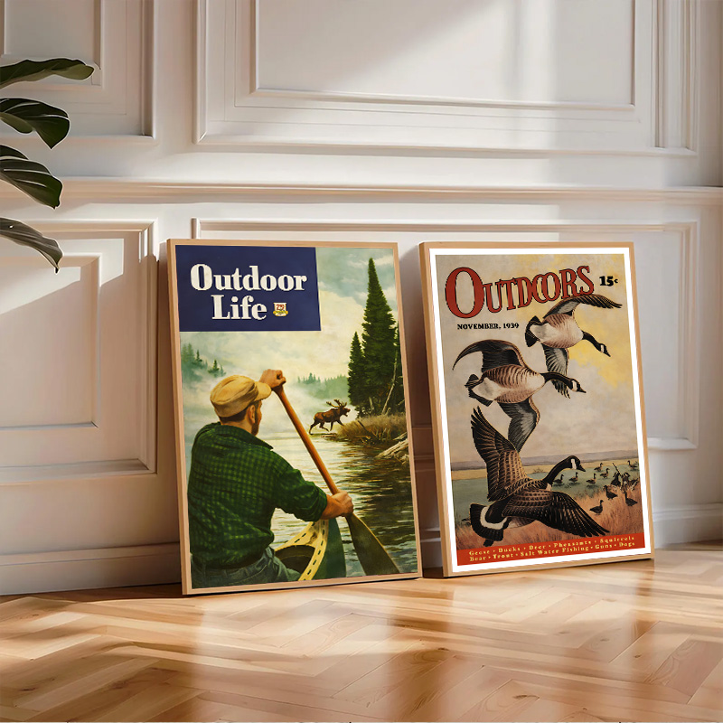 Affiche vintage de magazine am - Outdoor Hunting And Fishing Magazines avis et prix