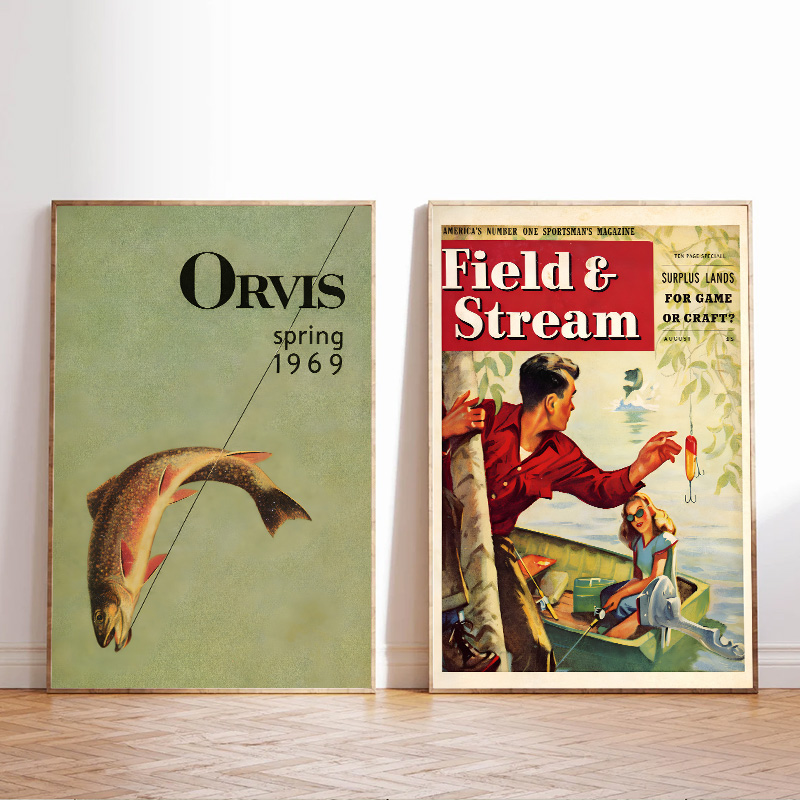 Affiche vintage de magazine am - Outdoor Hunting And Fishing Magazines avis et prix