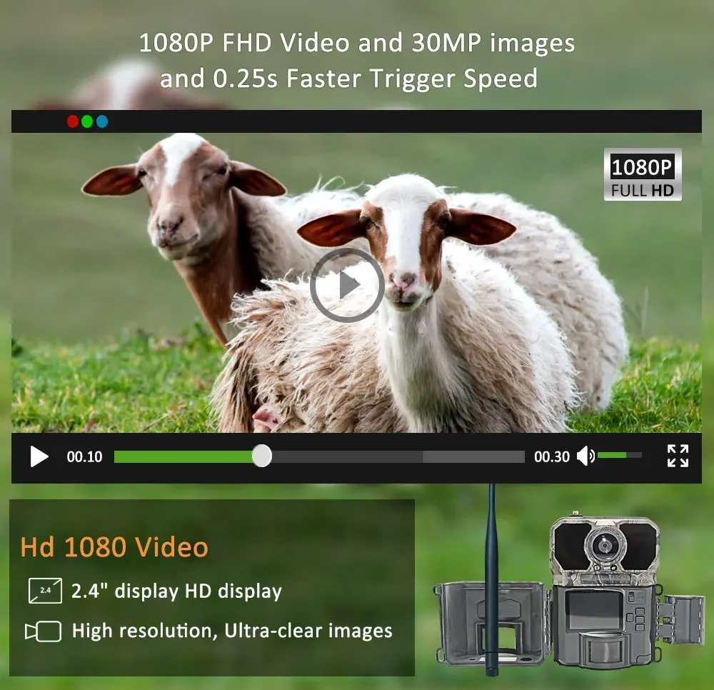 Caméra de chasse 4G 30MP/1080P - Outdoor Hunting Camera Wireless avis et prix